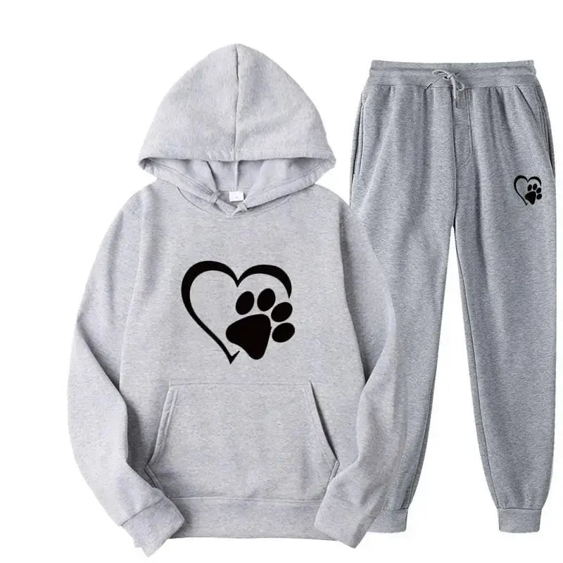 Dog Print Hoodie And Pants for Humans (men's sizing)