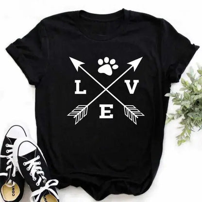 Cute Women's Dog Mom Graphic T-Shirt