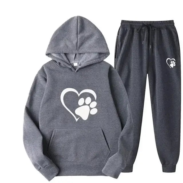 Dog Print Hoodie And Pants for Humans (men's sizing)