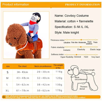 Dog Clothes Riding Horse Cowboy