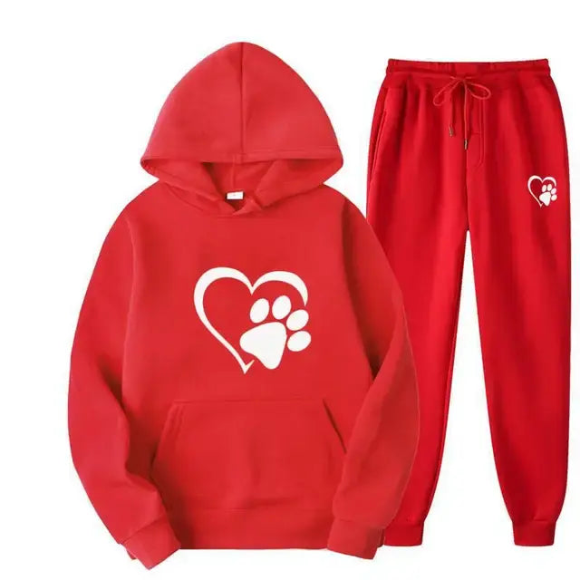 Dog Print Hoodie And Pants for Humans (men's sizing)