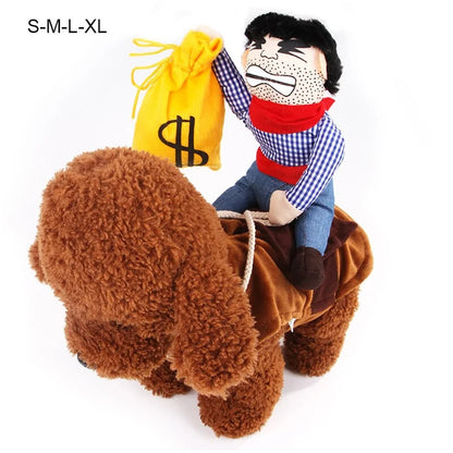 Dog Clothes Riding Horse Cowboy