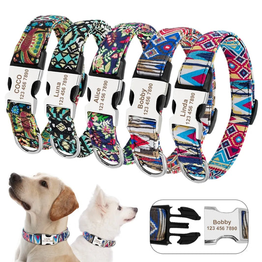 Personalized Nylon Pet Dog Tag Collar