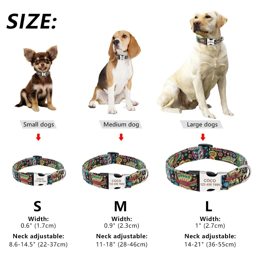 Personalized Nylon Pet Dog Tag Collar