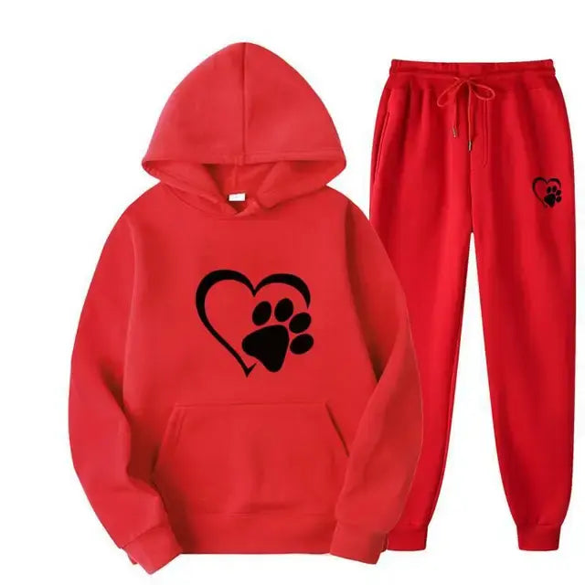 Dog Print Hoodie And Pants for Humans (men's sizing)