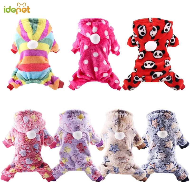 Winter Warm Fleece Dog Jumpsuit