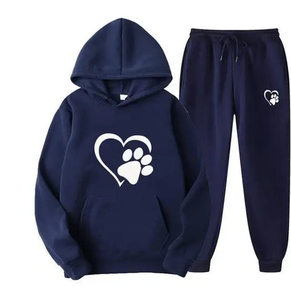 Dog Print Hoodie And Pants for Humans (men's sizing)