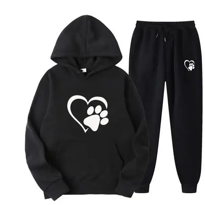 Dog Print Hoodie And Pants for Humans (men's sizing)