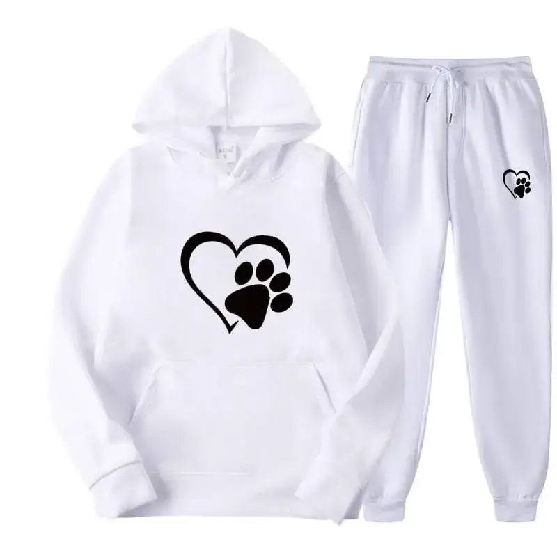 Dog Print Hoodie And Pants for Humans (men's sizing)