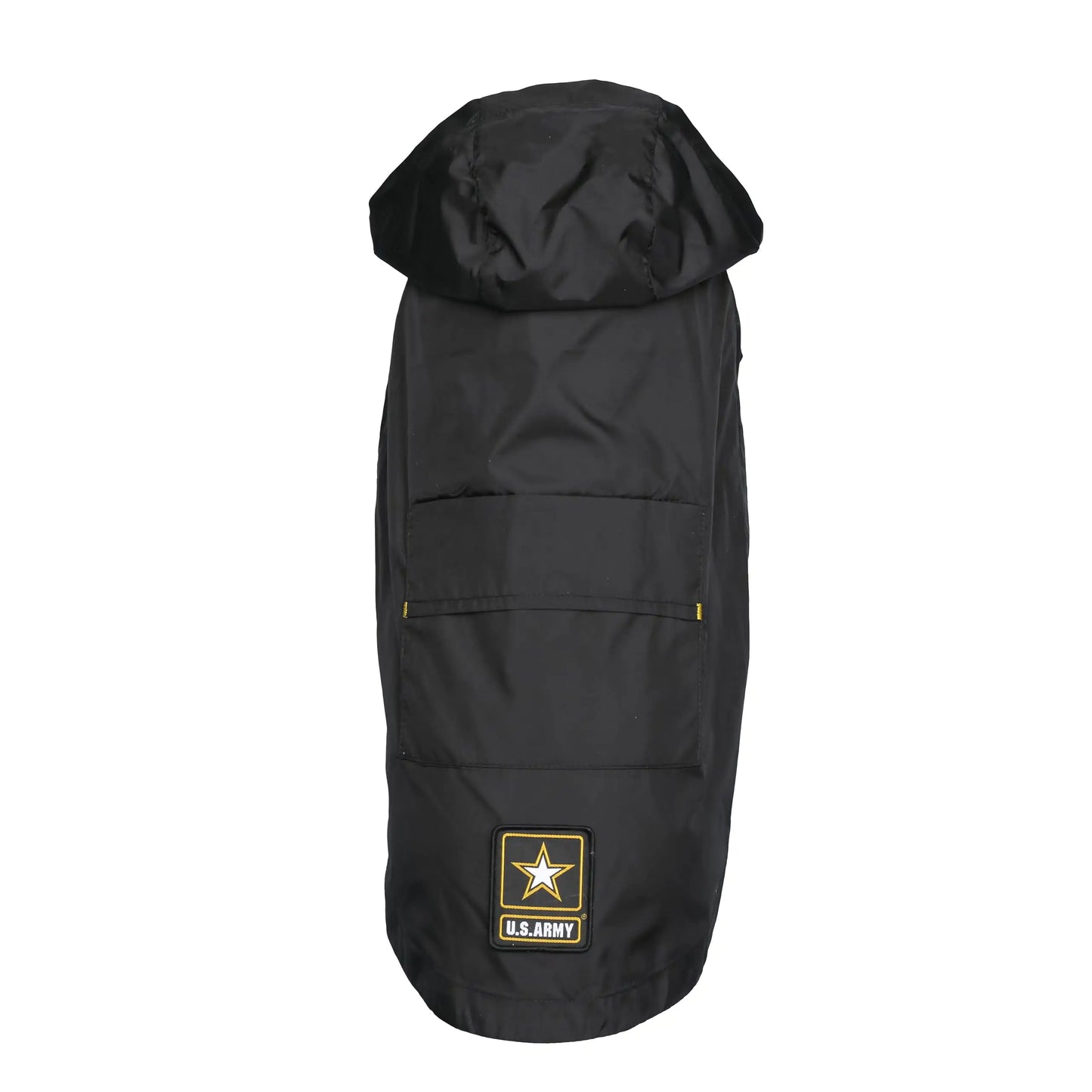 Black Packable Army Dog Raincoat