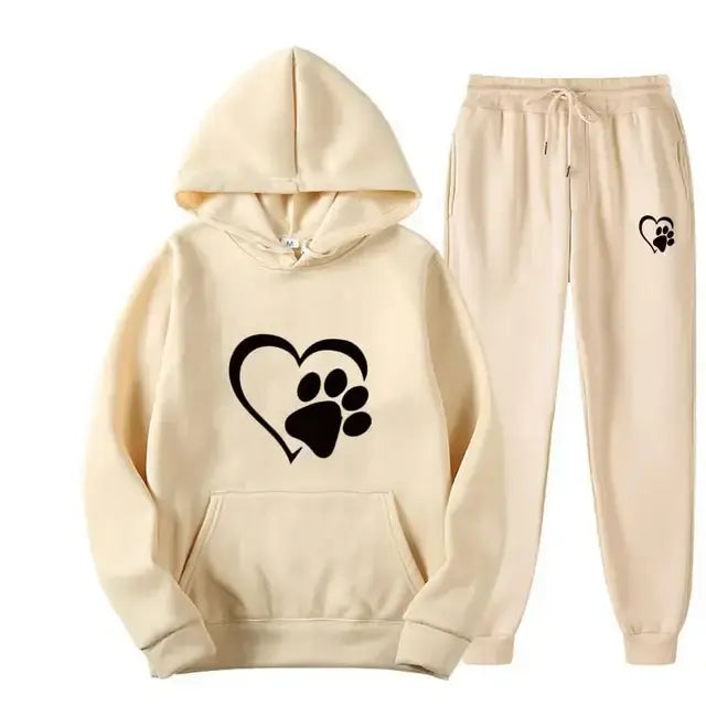 Dog Print Hoodie And Pants for Humans (men's sizing)