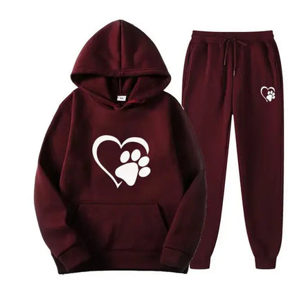 Dog Print Hoodie And Pants for Humans (men's sizing)