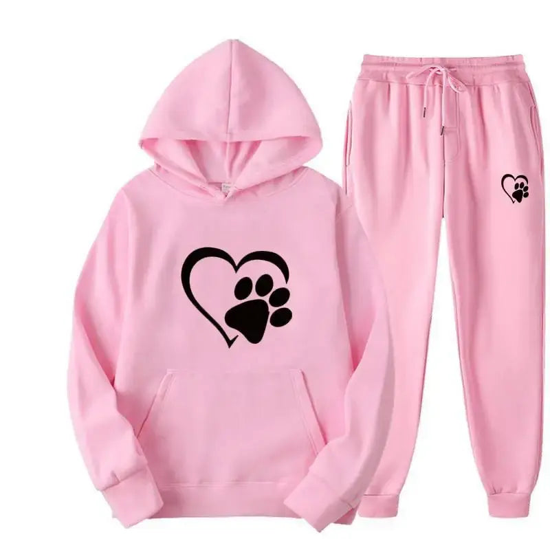 Dog Print Hoodie And Pants for Humans (men's sizing)