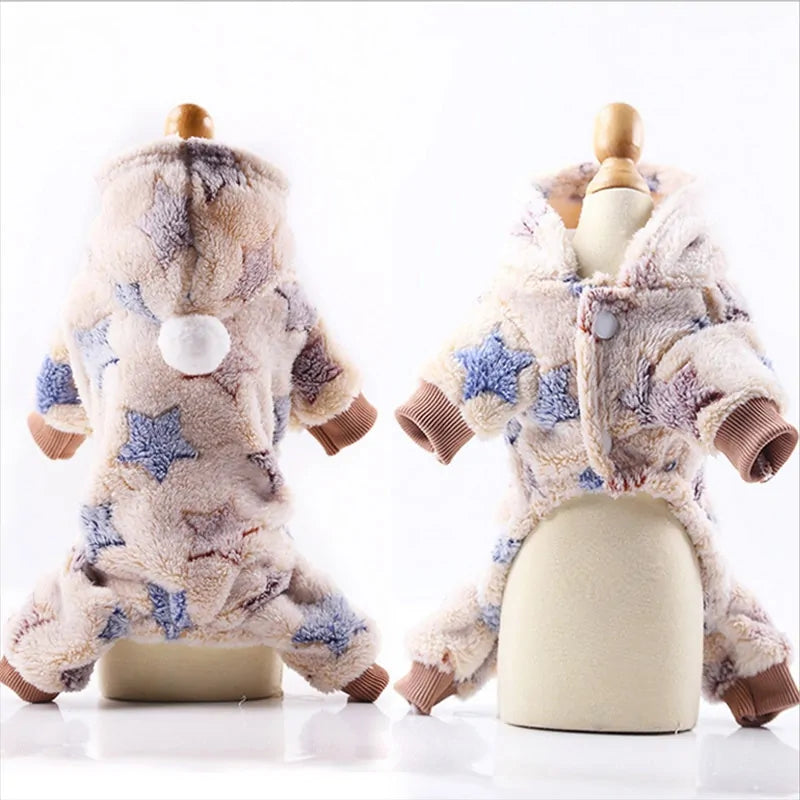 Winter Warm Fleece Dog Jumpsuit